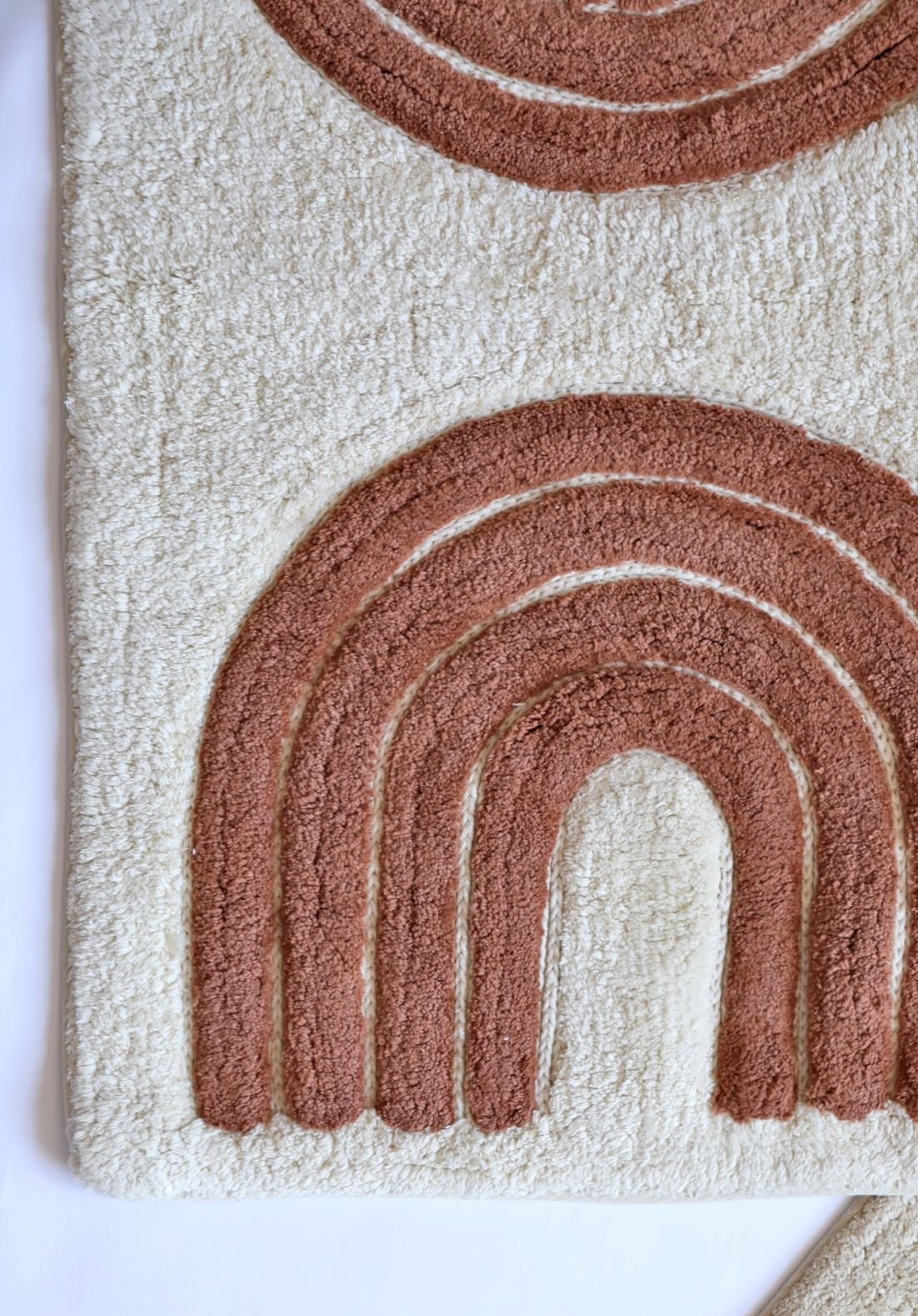 Sola Bath Mat, Cream and Rust