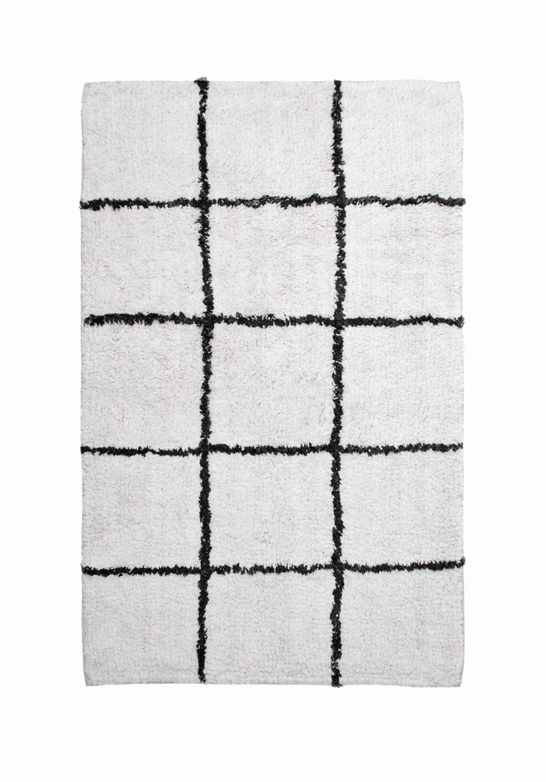 Willow Bath Mat, Ivory and Black