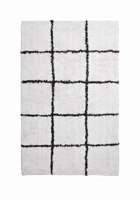 Willow Bath Mat, Ivory and Black