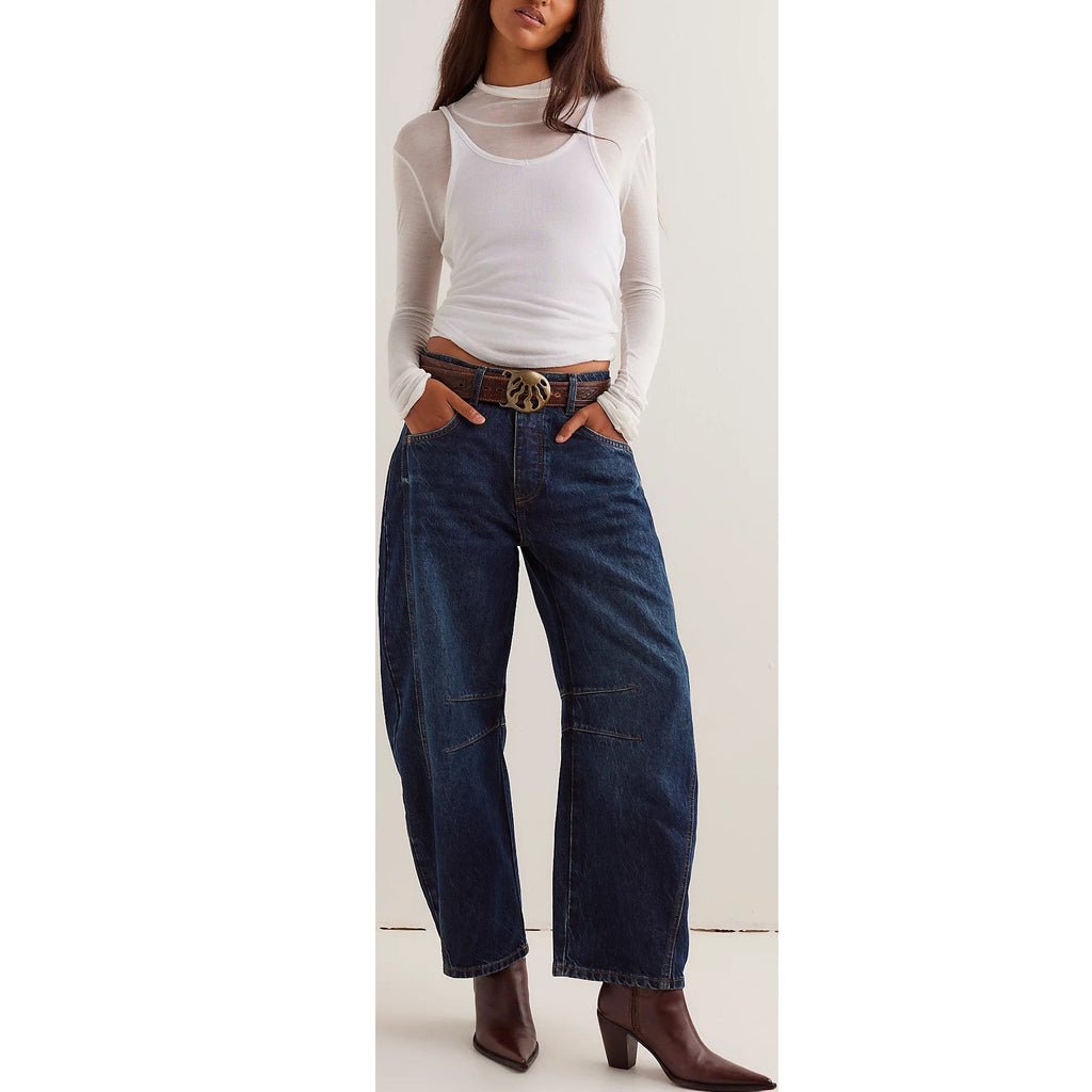 Women's Good Luck Mid Rise Barrel Jeans