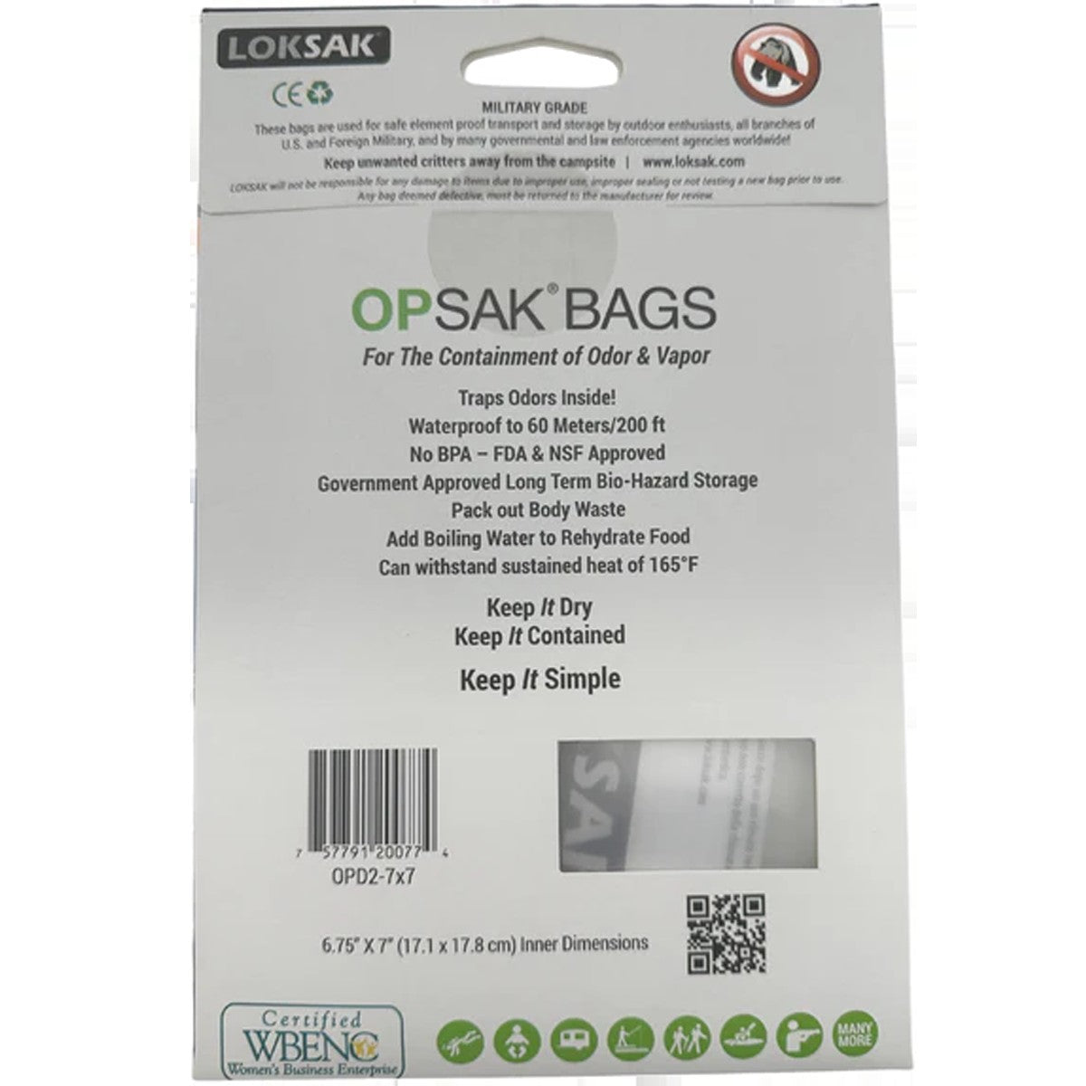 Opsak Barrier Bag 7" x 7" (2 Pack)