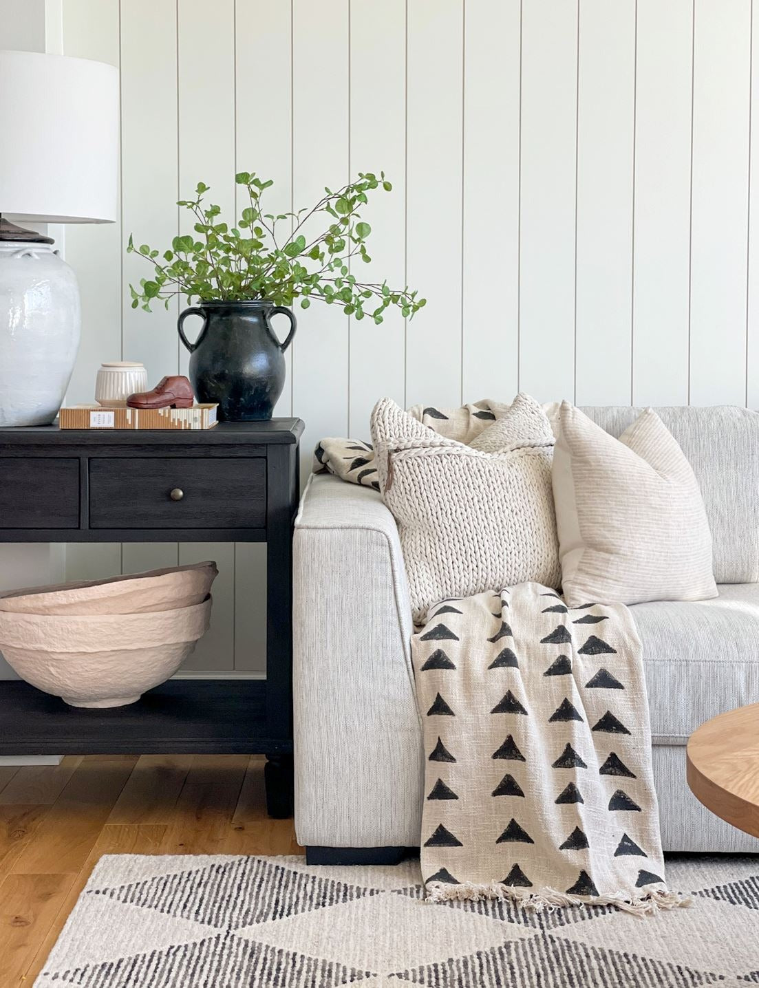 Nia, Block Printed Throw Blanket