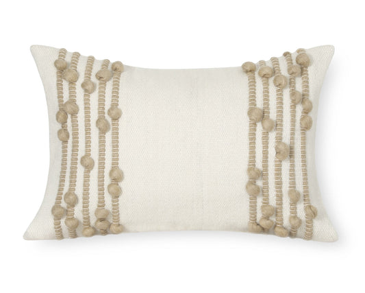 Faryll, Lumbar Wool Pillow, 14"x20"
