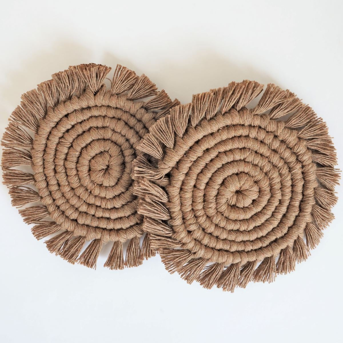 Macrame Coaster Set, Assorted Colors