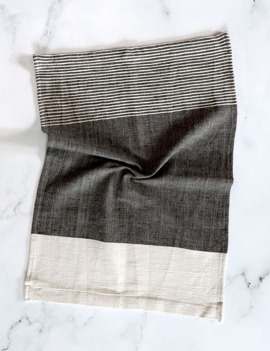 Ethiopian Cotton Tea Towel, Charcoal