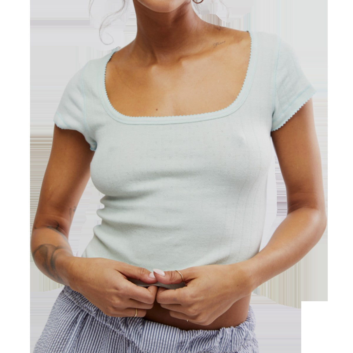 Women's End Gam Pointelle Baby Tee