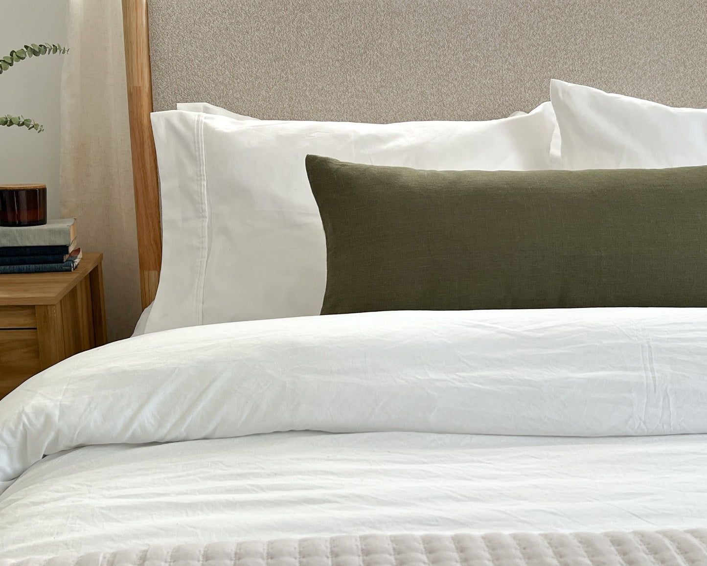 Isla, Moss Linen, Long Lumbar
