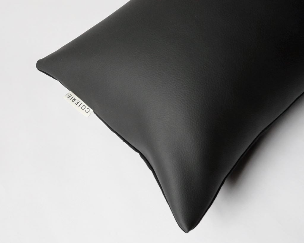 Indi, Linen + Faux Leather, Long Lumbar