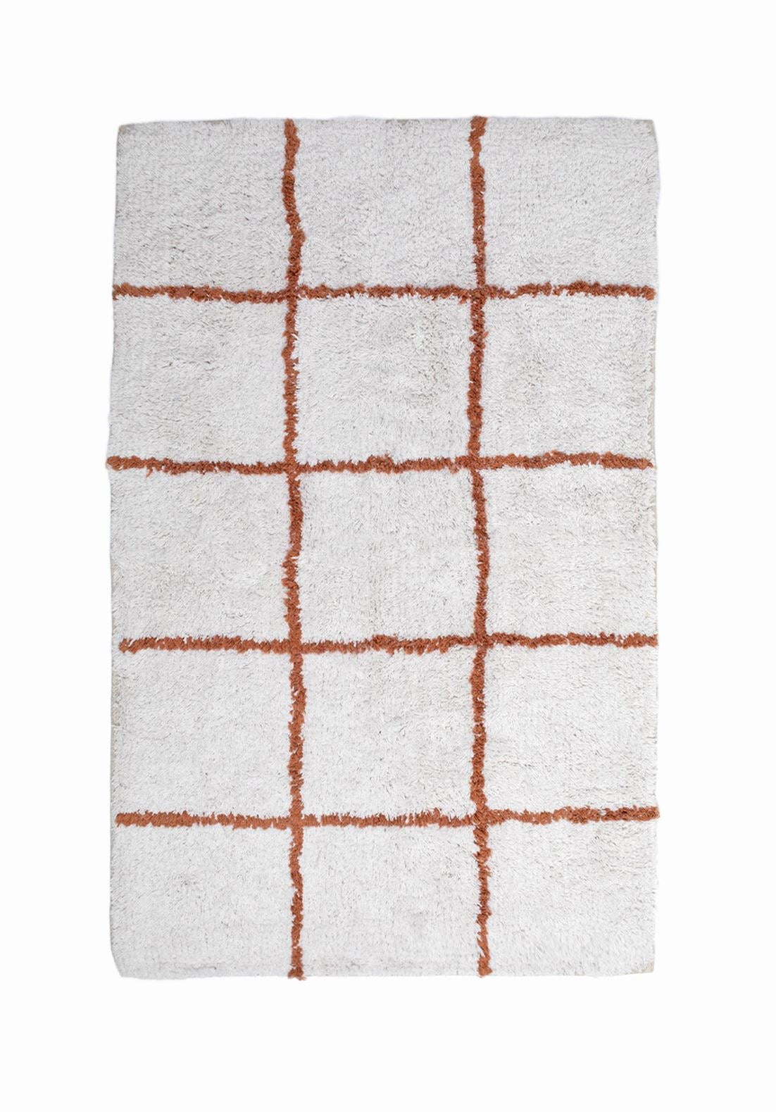 Willow Bath Mat, Ivory and Rust