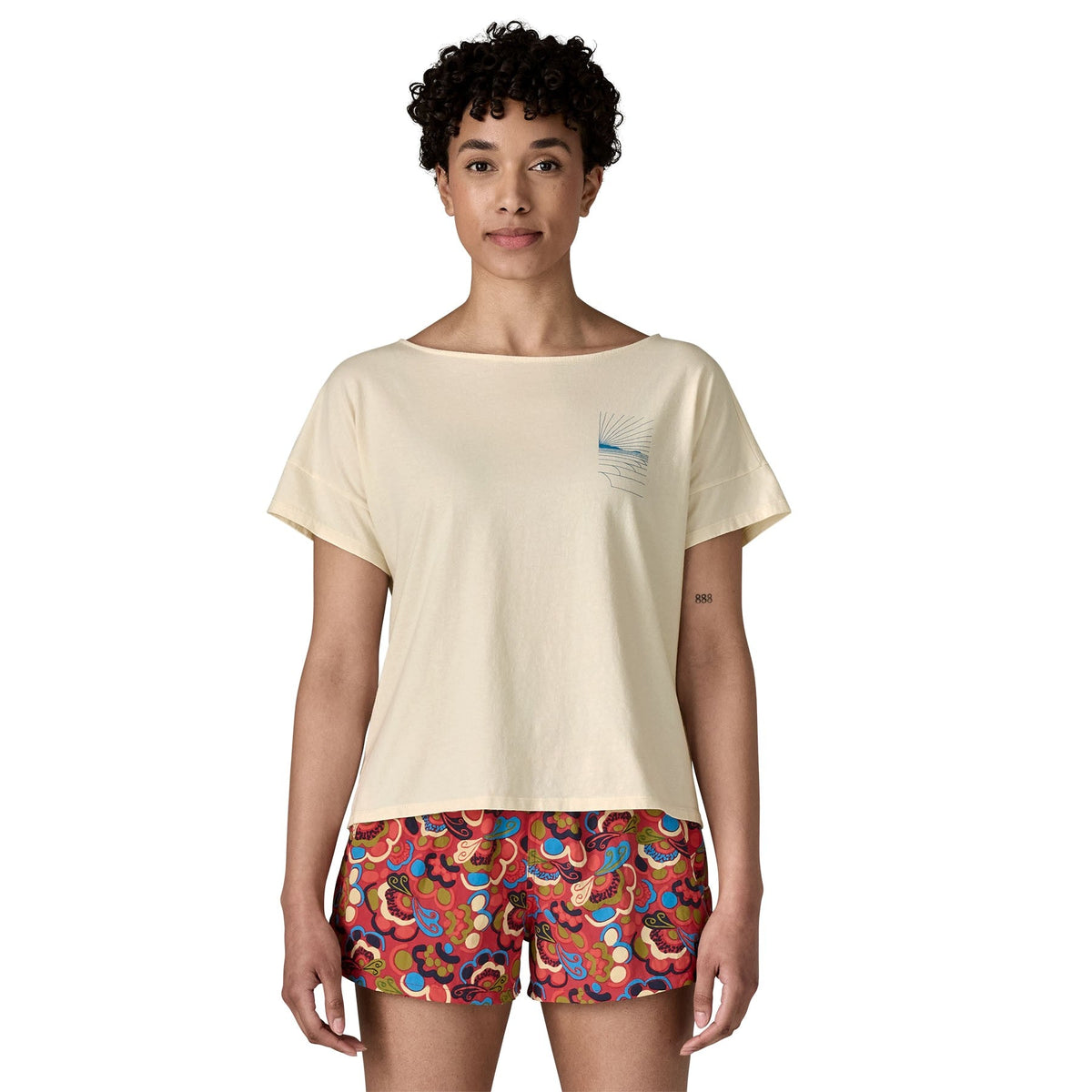 Women's Waves Rolling Relaxed Drop-Sleeve Organic Shirt