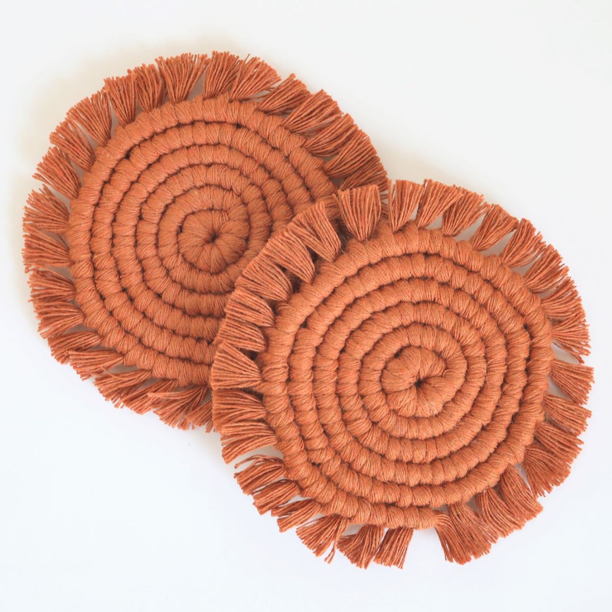 Macrame Coaster Set, Assorted Colors