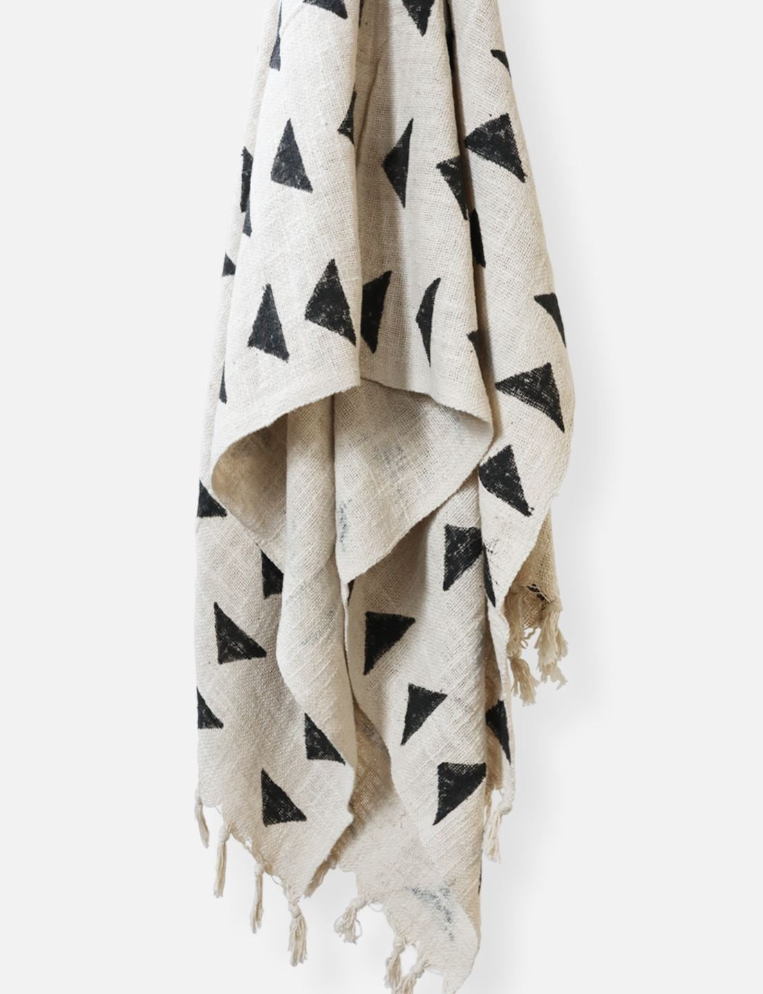 Nia, Block Printed Throw Blanket