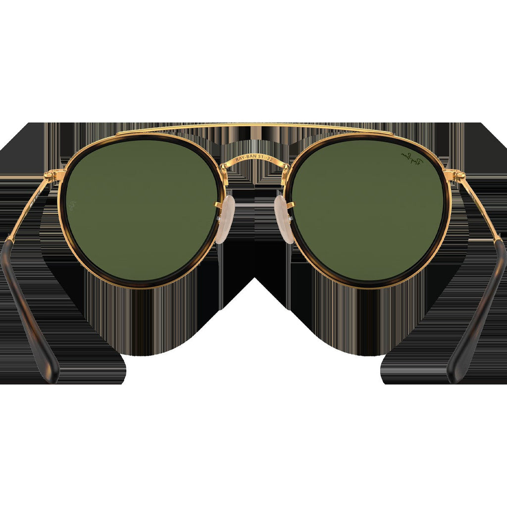 Round Double Bridge - Polished Gold/G-15 Green
