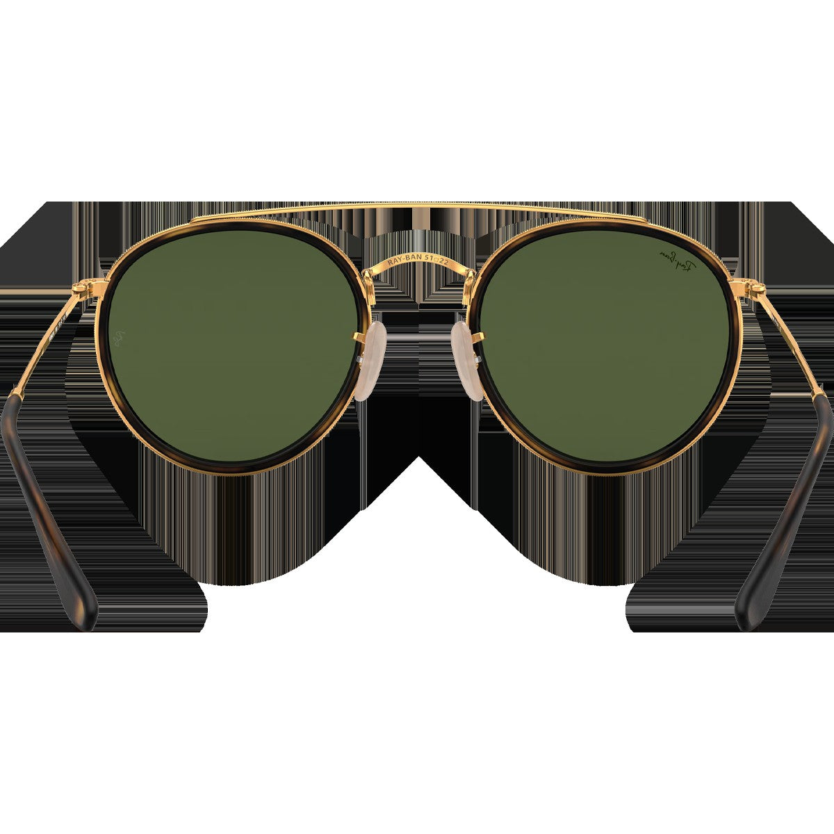 Round Double Bridge - Polished Gold/G-15 Green