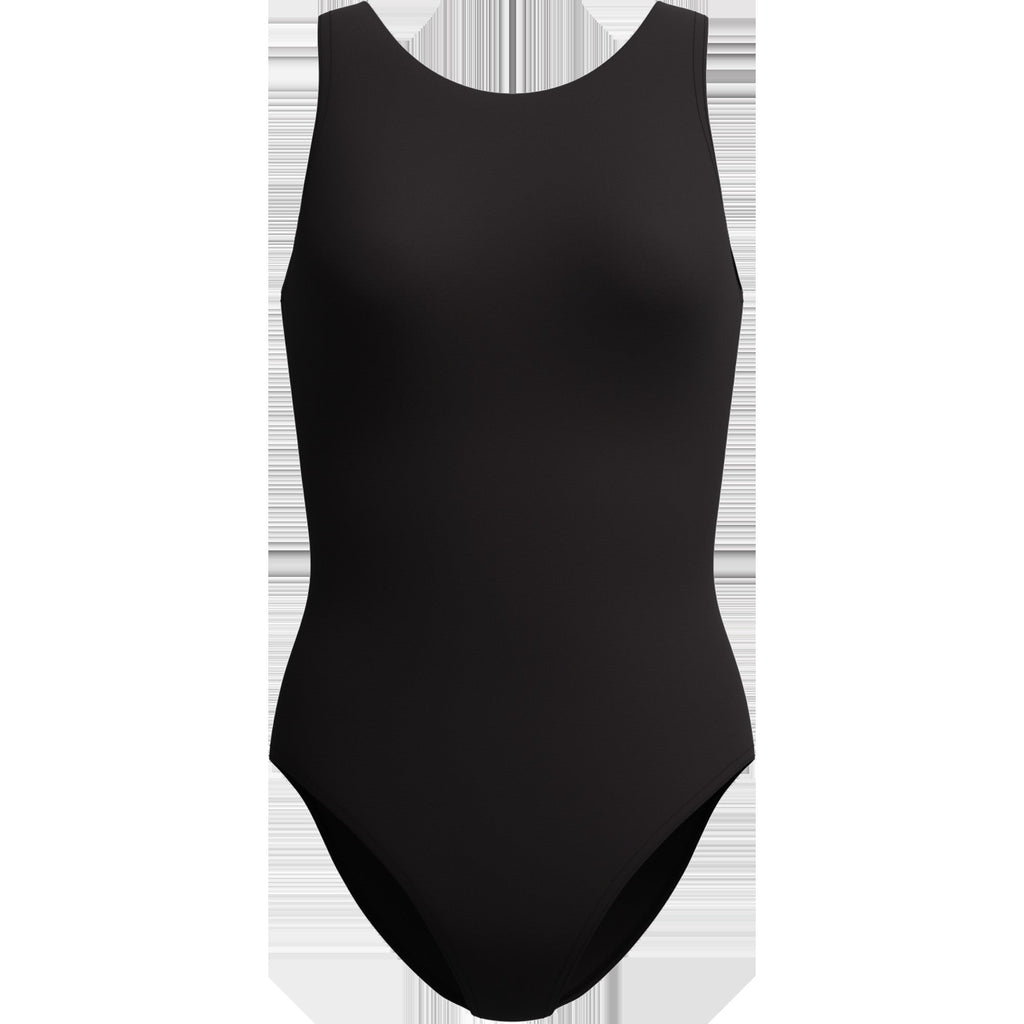 Women's Solid High Neck U Back One Piece