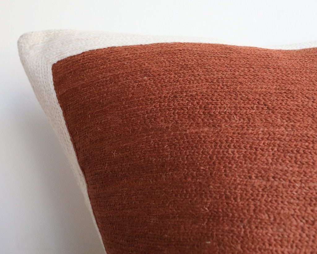 Essex, Rust-Colored Throw Pillow Cover