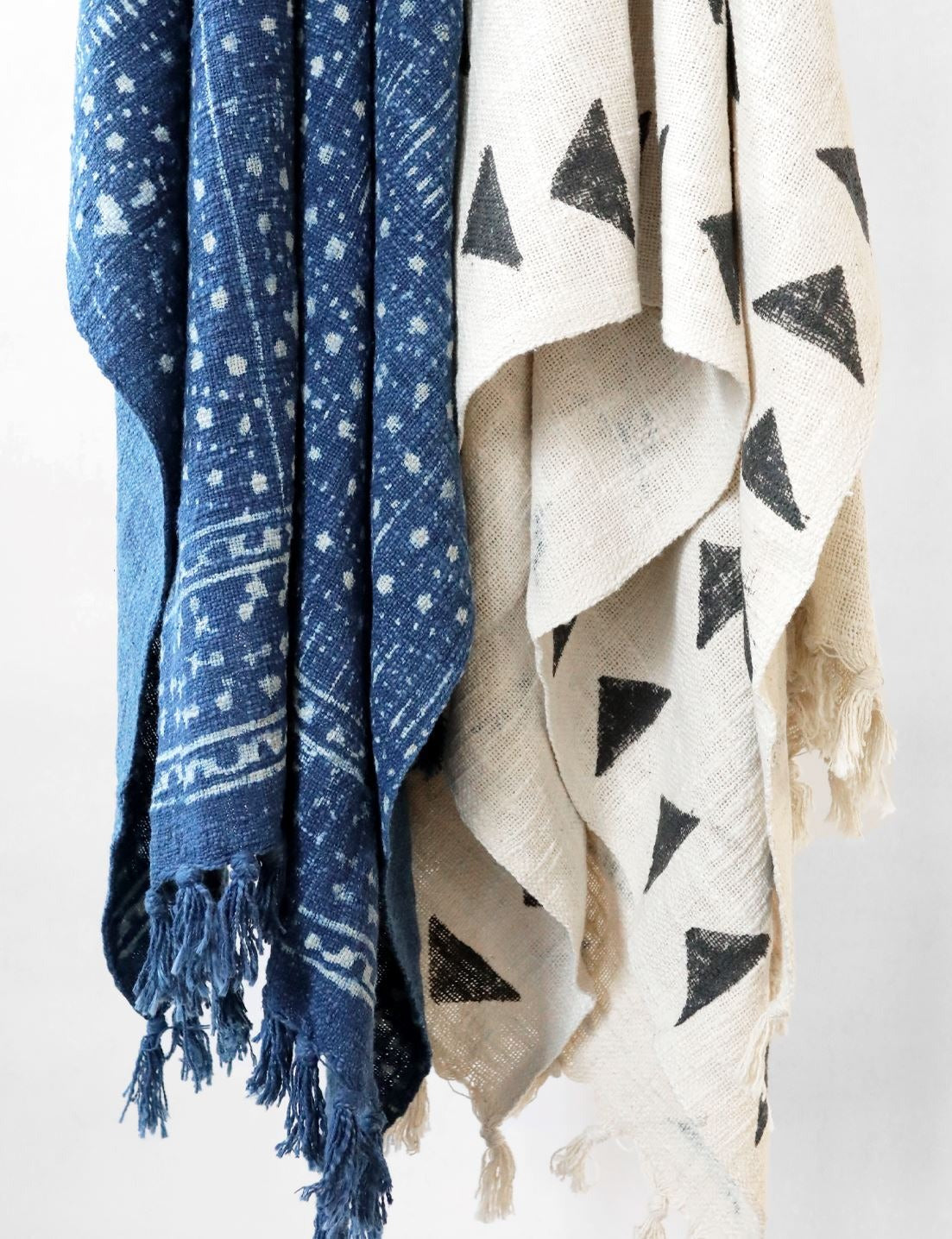 Nia, Block Printed Throw Blanket