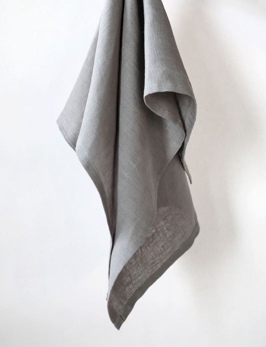 Grey Linen Kitchen Towel, 20"x27"
