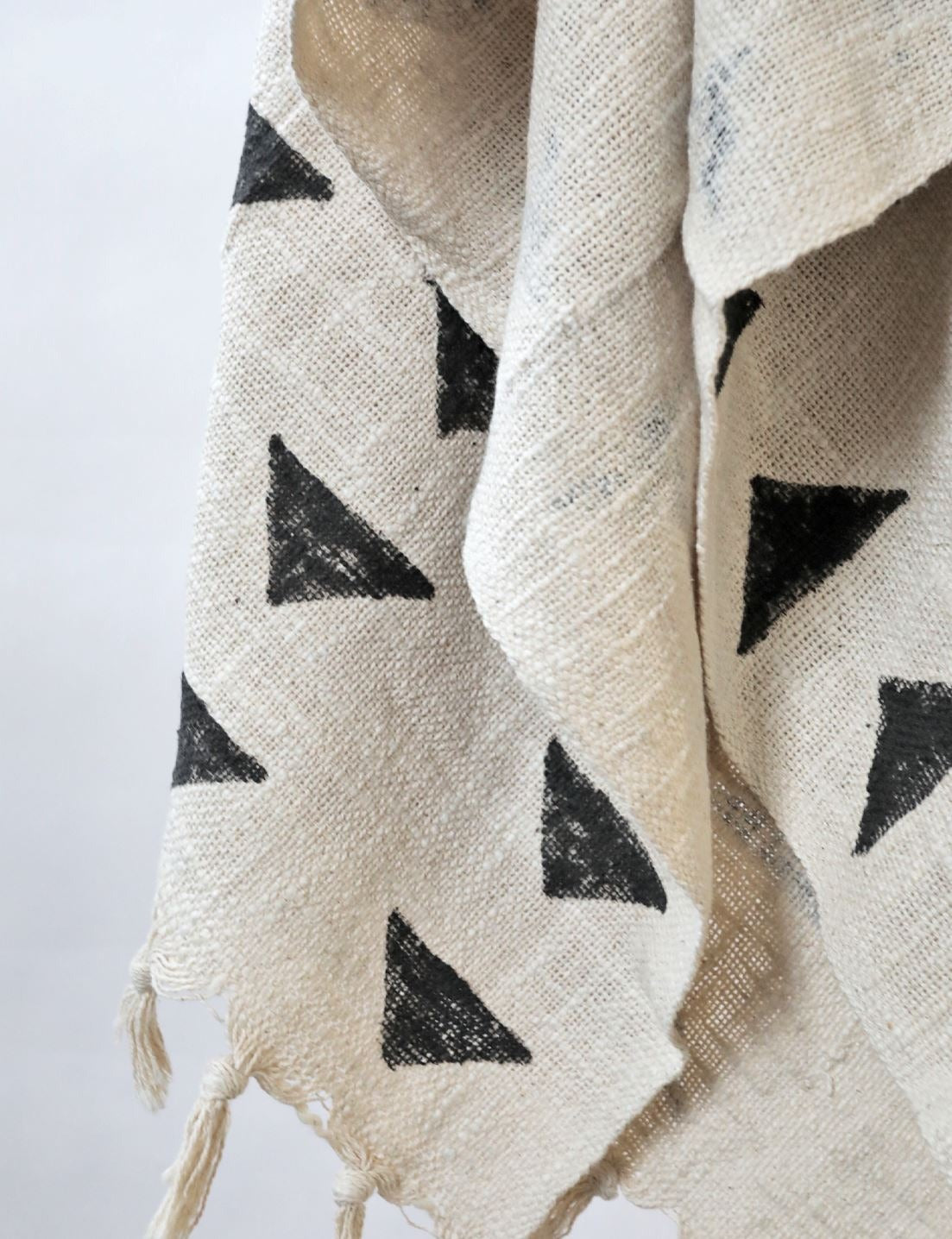 Nia, Block Printed Throw Blanket