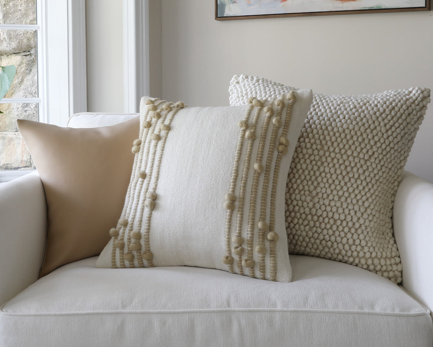 Naima, Cream Faux Leather
