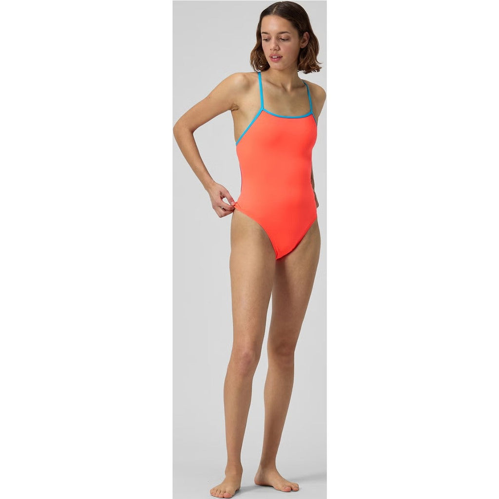Women's Solid Double Strap One Piece