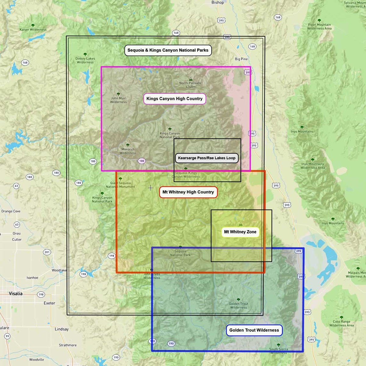 Sequoia - Kings Canyon High Country Map