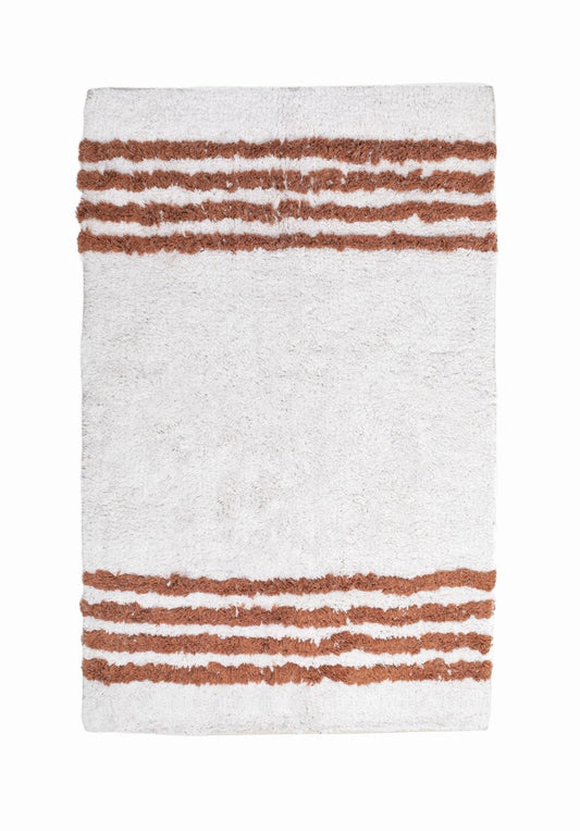 Bristol Bath Mat, Ivory and Rust