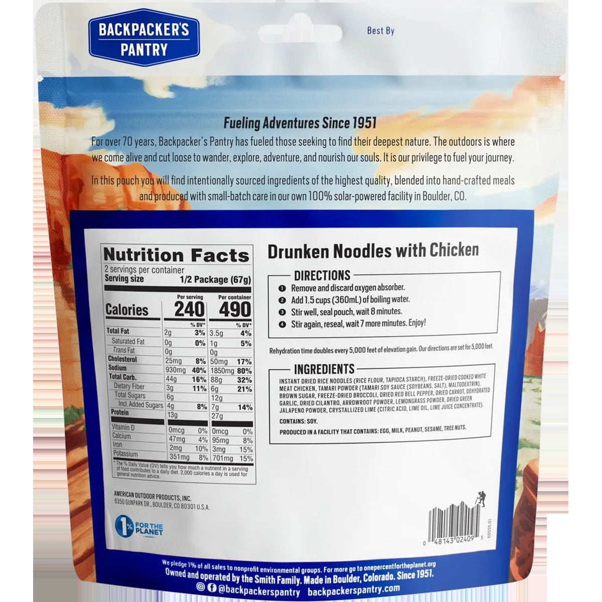 Drunken Noodles with Chicken (2 Servings)