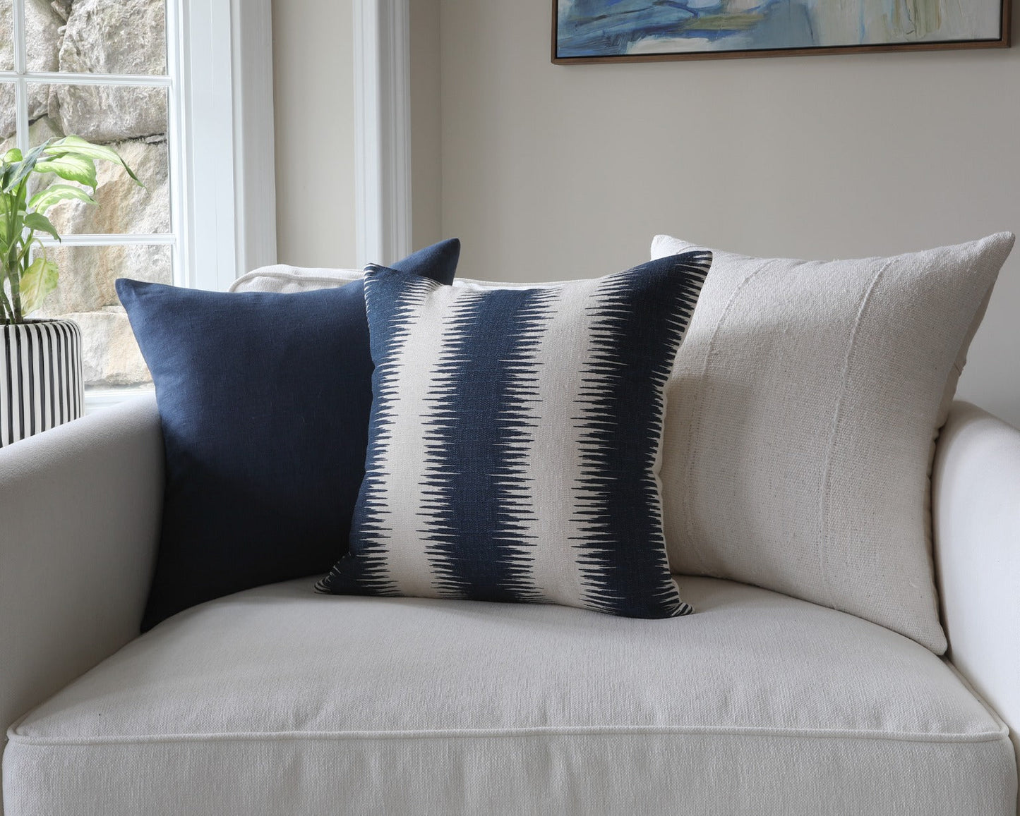 Isla, Navy Linen