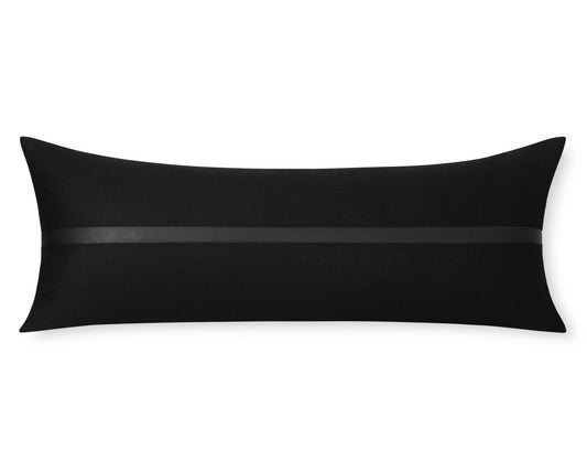 Antibes, All Black, Large Lumbar Pillow