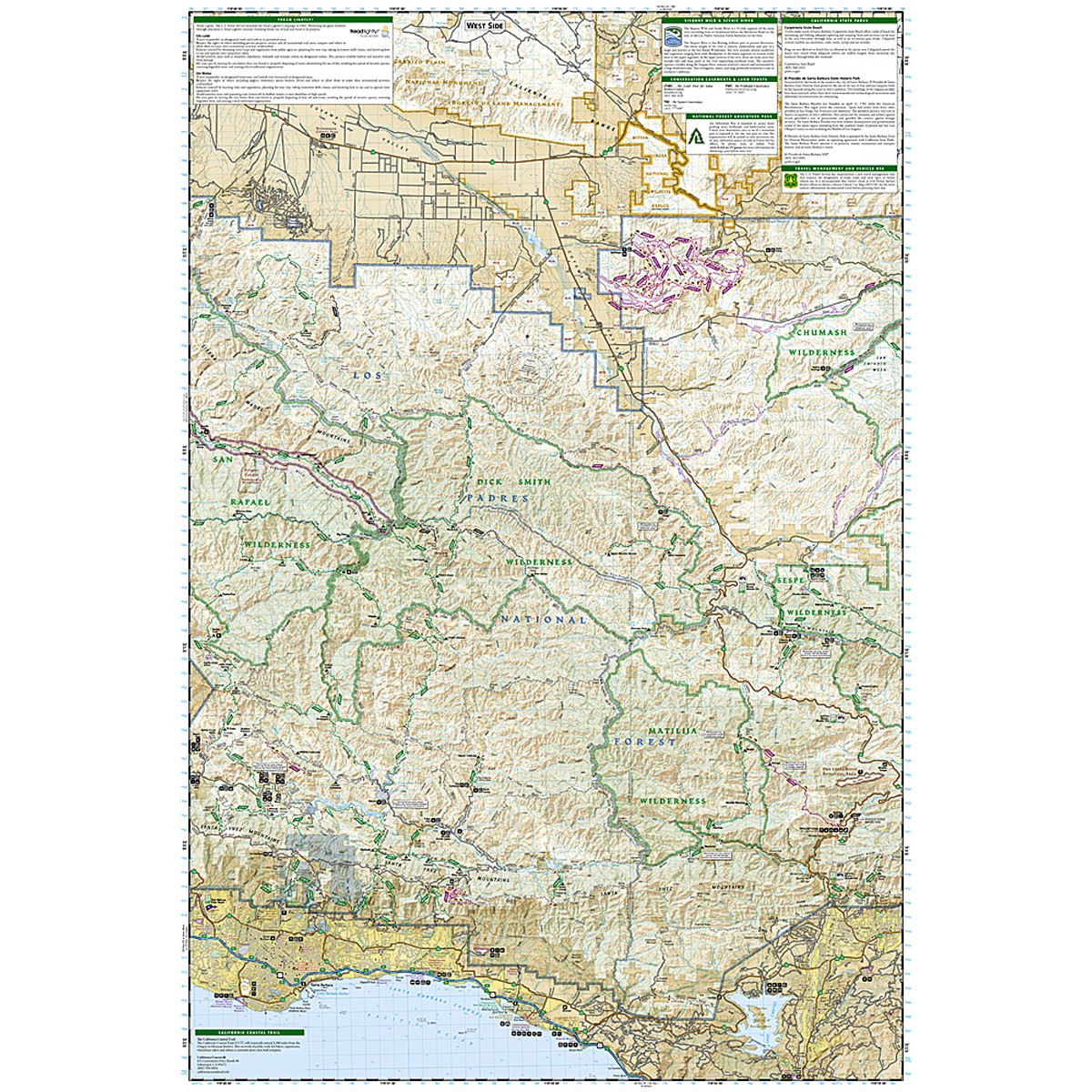 Los Padres Nat Forest East Map