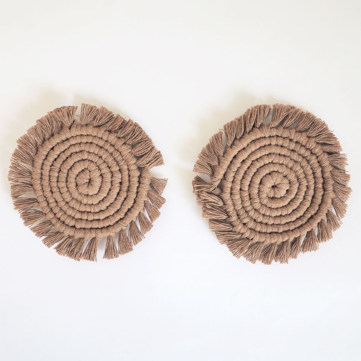 Macrame Coaster Set, Assorted Colors