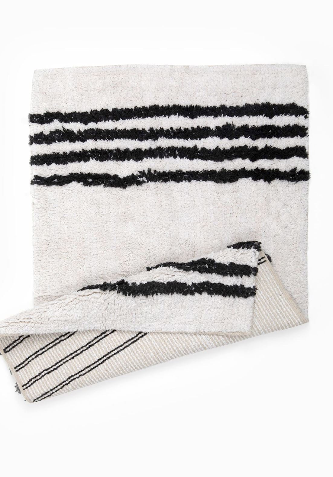 Bristol Bath Mat, Ivory and Black