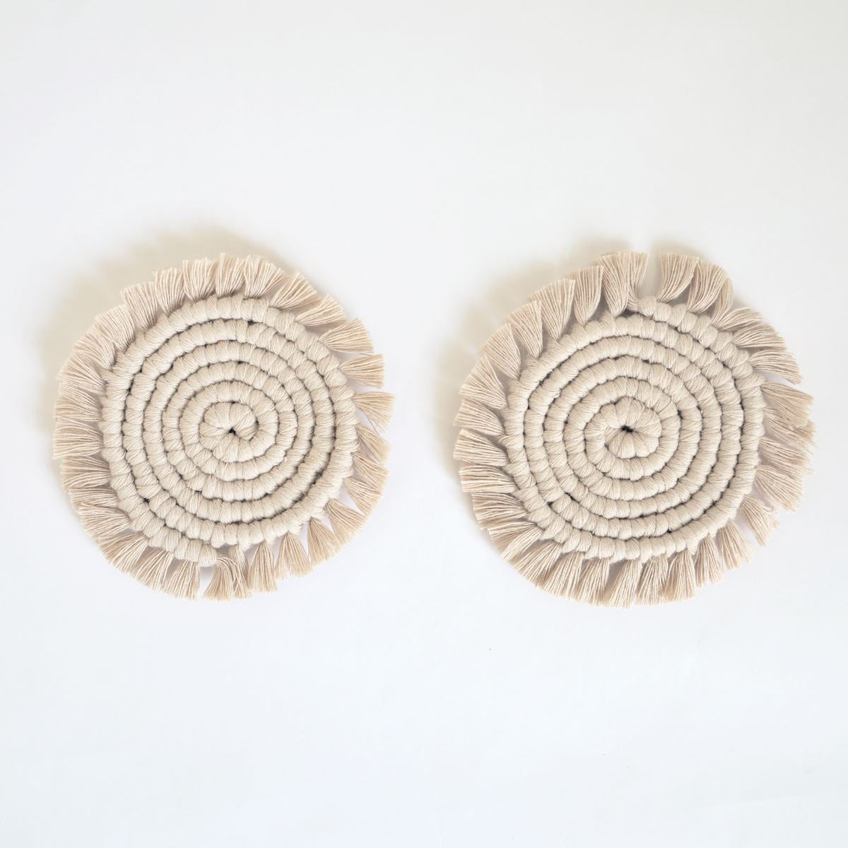 Macrame Coaster Set, Assorted Colors