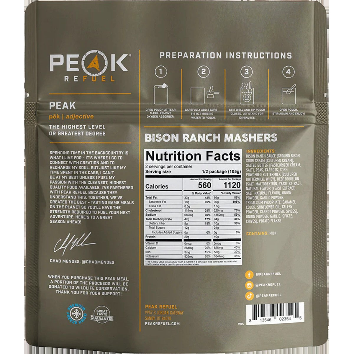 Bison Ranch Mashers (2 Servings)