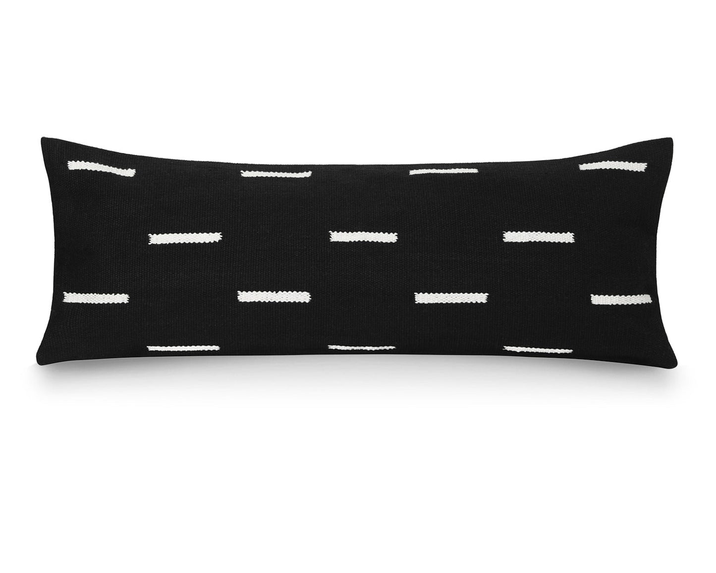 Nina, Black and Ivory, Large Lumbar Pillow