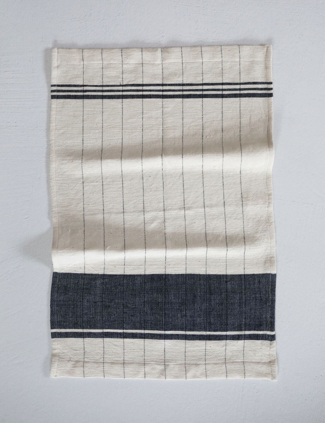 Navy Pinstripe Ethiopian Cotton Kitchen Towel