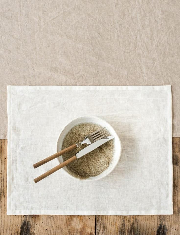Ivory Linen Placemat Set of 2, 14"x18"