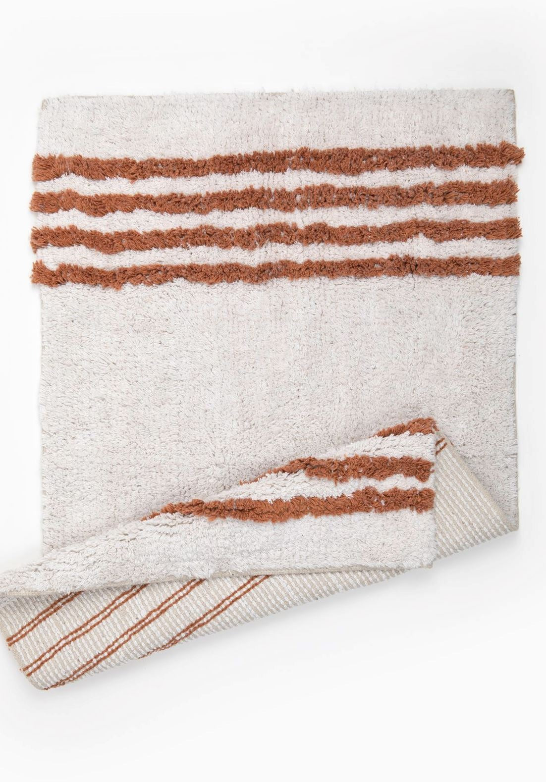 Bristol Bath Mat, Ivory and Rust