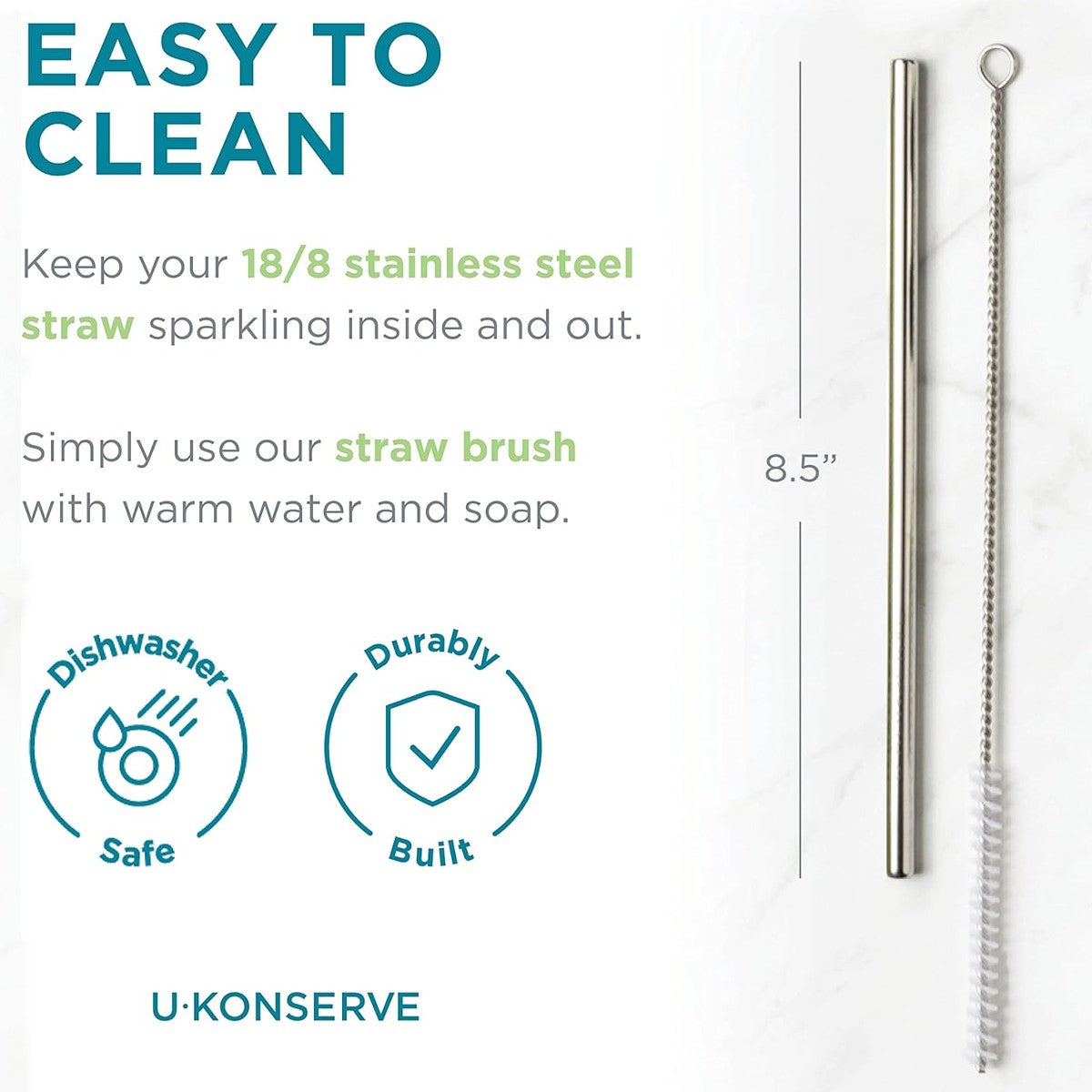 Stainless Steel Straw + Straw Brush