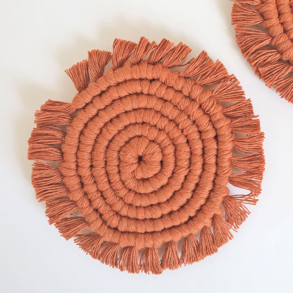 Macrame Coaster Set, Assorted Colors