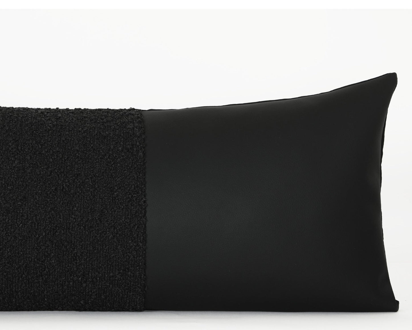 Indi, Boucle + Faux Leather, Long Lumbar