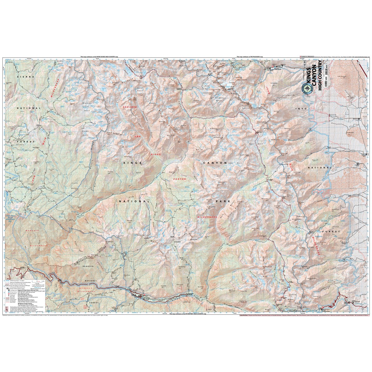 Sequoia - Kings Canyon High Country Map