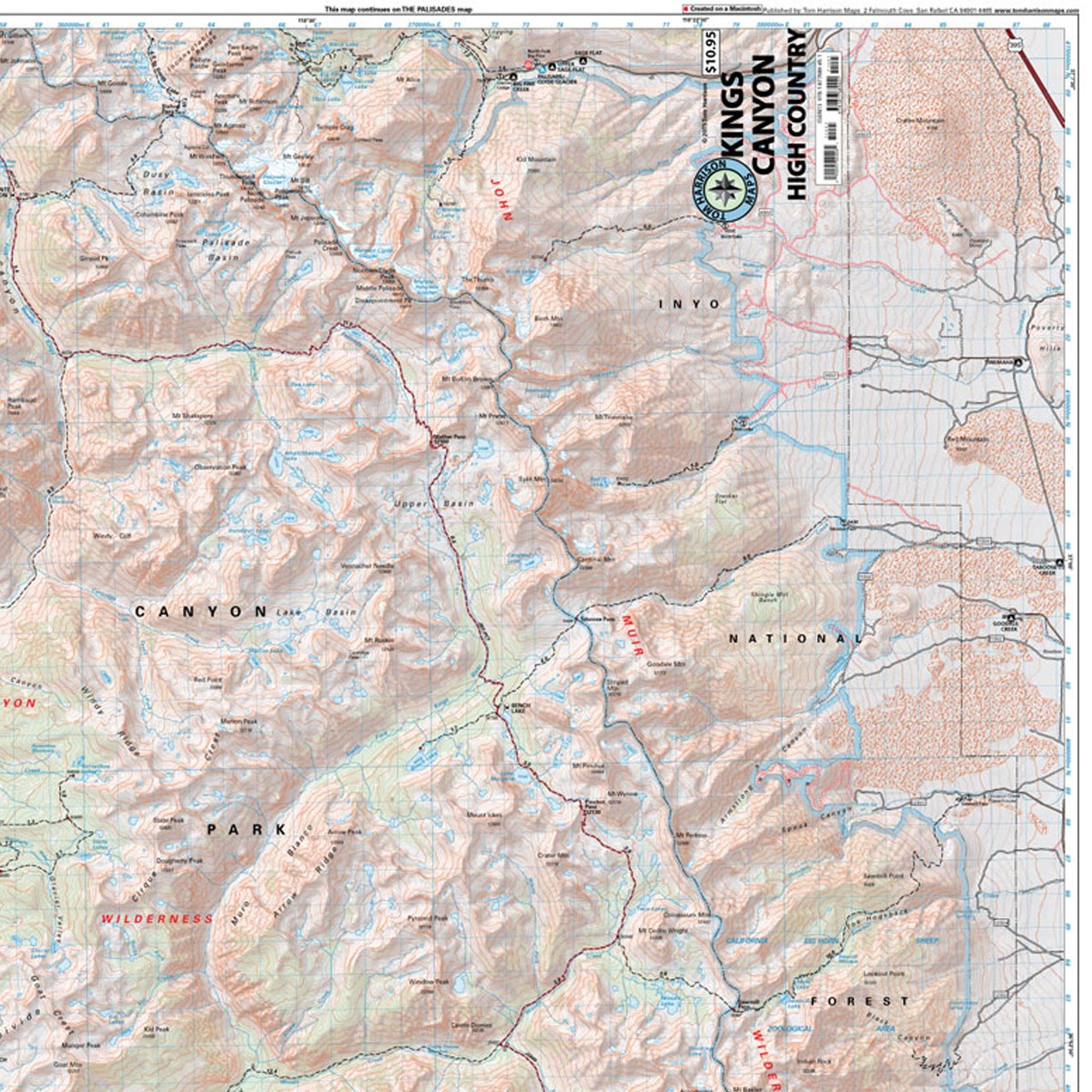 Sequoia - Kings Canyon High Country Map